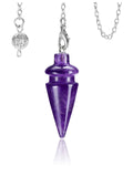 2 x Brand New Jovivi Gemstone Pendulum Esoteric Amethyst Pendant Made of Resin Radiesthesia Meditation Tensor Crystal Pendulum with Chain - RRP €50.4