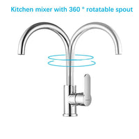 1 x RAW Customer Returns ONECE kitchen faucet with 360 swivel spout, faucet high pressure faucet kitchen mixer tap single lever mixer sink faucet, classic design, chrome - RRP €38.81