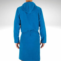 1 x RAW Customer Returns Intimitaly Microfiber Bathrobe for Men and Women, Unisex with Hood, Practical, Light and Comfortable, Blue L - RRP €29.9