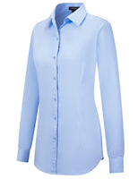 1 x RAW Customer Returns Tapata Women s Button Down Shirts Classic Fit Long Sleeve Blouses Stretch Tops for Work Business Casual Dressy Light Blue Medium - RRP €33.99