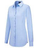 1 x RAW Customer Returns Tapata Women s Button Down Shirts Classic Fit Long Sleeve Blouses Stretch Tops for Work Business Casual Dressy Light Blue Medium - RRP €34.27