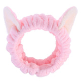 1 x Brand New PRETYZOOM Cosmetic Headband Cat Ears Elastic Headband Pink Plush Hairband Girls Women Ladies Face Washing Make Up Headwear - RRP €18.0