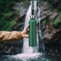 1 x RAW Customer Returns Zoomers stainless steel bottle 1L, thermo drinking bottle 1L, drinking bottle insulated 8h 12h, BPA free metal drinking bottle 1L for gym, camping, trekking. Green - RRP €20.99