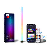 2 x RAW Customer Returns Gaoxun LED floor lamp, RGB floor lamp with remote control, WiFi app control, compatible with Alexa, Google Assistant, music sync, color change, DIY mode for gaming bedroom living room - black - RRP €100.82