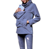 1 x RAW Customer Returns amropi 3-in-1 Women s Baby Carrier Sweatshirts Baby Kangaroo Baby Carrier Maternity Hoodie Blue,M - RRP €34.99