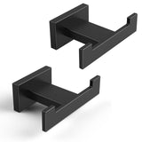 1 x RAW Customer Returns Pack of 2 double towel hooks for bathroom, coat hook, bedroom, double hook, wall, stainless steel towel holder for bathroom wall, bedroom coat hook, coat hook black . - RRP €39.53