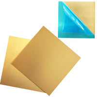 1 x RAW Customer Returns 2 pieces of brass plates, 15.2 x 15.2 cm, 0.3 mm thick brass sheet, no scratches, brass plates attached with film - RRP €12.68