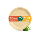 1 x Brand New ECO SOUL 100 compostable 20 cm, round palm leaf plates 100 pieces I Premium palm leaf tableware I Robust, organic disposable plates like bamboo I Round disposable plates - RRP €43.36