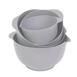 1 x RAW Customer Returns BoxedHome Gray Mixing Bowl Set Mixing Bowl Set Plastic Salad Bowl Non-Slip Stackable Serving Bowls for Kitchen 4-Piece Mixing Bowl Set - RRP €23.18