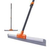 1 x RAW Customer Returns Water squeegee floor squeegee shower with telescopic handle 112-138cm, CLEANHOME new squeegee shower floor water wiper shower squeegee silicone orange gray  - RRP €20.89