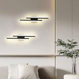 1 x RAW Customer Returns Riserva wall light LED indoor modern, 16W 1800LM warm white wall lamp, creative long parallel wall light for living room corridor stairs, warm white 3000K, black, 40cm - RRP €29.48