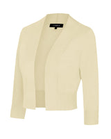 1 x RAW Customer Returns MINTLIMIT Women s Summer V-Neck 3 4-Sleeve Bolero Festive Cardigan Blazer, Beige, L - RRP €28.99