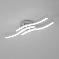 1 x RAW Customer Returns Comely Modern LED Ceiling Light, 18W 2000LM Wave Design Ceiling Lamp LED Cold White 6500K, Silver Ceiling Light LED For Living Room Bedroom Dining Room, 60CM - RRP €28.99