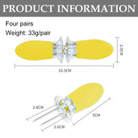 3 x Brand New Pack of 8 corn skewers, BBQ corn holder, stainless steel corn cob skewers, corn cob holder, corn picks for BBQ, fruit forks, kitchen tool, stainless steel corn holders yellow  - RRP €61.2