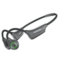 1 x RAW Customer Returns Kuggini bone conduction headphones, open ear headphones with microphone, bone conduction headphones Bluetooth 5.2, IP67 waterproof, ultra light sports headphones, for cycling, training, running - RRP €39.31