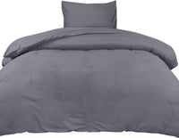 1 x RAW Customer Returns Utopia Bedding bed linen 140x200 set - microfiber duvet cover 140x200 cm 1 pillowcase 65x65 cm - grey - RRP €14.82