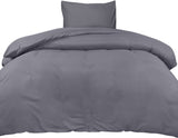 1 x RAW Customer Returns Utopia Bedding bed linen 140x200 set - microfiber duvet cover 140x200 cm 1 pillowcase 65x65 cm - grey - RRP €14.82