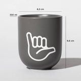 1 x RAW Customer Returns FYNGERS MIDDLE FINGER Mug with hand sign Grey Matte porcelain mug Perfect coffee mug or tea cup Great gift - RRP €16.87