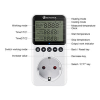 1 x RAW Customer Returns KETOTEK Day Night Thermostat Socket Digital Temperature Controller with 3M Sensor Timer Heating Cooling Plug-in Thermostat with Timer for Greenhouse Terrarium Reptile - RRP €25.99