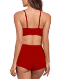 1 x RAW Customer Returns Avondii Women s Bikini Set Two Piece Swimsuit High Waist Swimwear XL, Red  - RRP €27.6