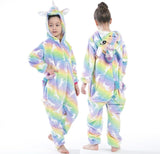 7 x Brand New Renholin Kids Boys and Girls Onesie Unicorn Pajamas Fluffy Fleece Animal Dinosaur Pajamas Dress Up Bashing Robe - RRP €98.77