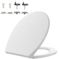 1 x RAW Customer Returns Rainsworth Nano Glaze Toilet Lid Form O, Urea Formaldehyde Toilet Seat With Soft Close, Ergonomically Designed Antibacterial Toilet Seat, Universal White Toilet Lid - RRP €42.86