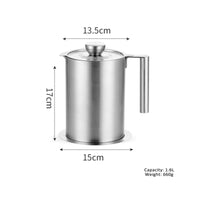 1 x RAW Customer Returns ALLOMN Stainless Steel Oil Dispenser, 1.6L Oil Filter Pot Washable Oil Strainer Pot Leak-Proof Oil Pot Bottle Oil Vinegar Pourer Olive Oil Jug Olive Oil Bottle Olive Oil Cruet for Kitchen BBQ - RRP €24.98