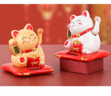 1 x RAW Customer Returns Jadeshay Lucky Cat - Waving Cat Solar Powered Waving Cat Lucky Cat Cute Solar Lucky Cat for Desk Home Accessories Decoration Color White  - RRP €11.02