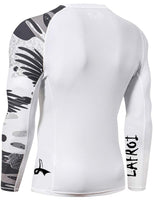 1 x RAW Customer Returns LAFROI Men s Rash Guard Long Sleeve UPF 50 Compression Shirt CLYYB Asym Trace,S - RRP €24.99