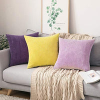 1 x RAW Customer Returns MIULEE Set of 2 Cushion Covers Corduroy Cushion Cover Decorative Pillowcase Sofa Cushion Couch Cushion Throw Pillow Decorative Pillowcase Decorative Cushion Cover with Hidden Zipper 40 x 40 cm Purple - RRP €18.76