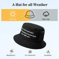 1 x Brand New TOP-EX Waterproof Fishing Hat Unisex Sun Hat for Men Women Bucket Outdoor Safari Hat Foldable Adjustable 92763 Black M - RRP €27.6