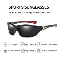 1 x RAW Customer Returns HGDGears Polarized Sports Sunglasses for Men Outdoor Cycling Driving Golf Running Fishing Tr90 Superlight Frame Eyewear Sun Glasses UV400 Black-Red  - RRP €18.14