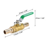 1 x RAW Customer Returns sourcing map 1 set of ball valve shut-off valve, 16mm hose nozzle to 16mm hose nozzle, pipe fittings 90 degree operating handle, brass valve with hose clamps and thread sealing tape - RRP €12.35