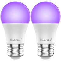 1 x RAW Customer Returns Onforu Set of 2 black light bulbs, E27 UV bulb 9W light bulb, 385-400nm UVA level black light lamp, black light bulb, UV lighting party light for party, basement, disco, club, bar, neon colors - RRP €17.14