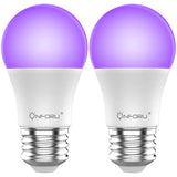 1 x RAW Customer Returns Onforu Set of 2 black light bulbs, E27 UV bulb 9W light bulb, 385-400nm UVA level black light lamp, black light bulb, UV lighting party light for party, basement, disco, club, bar, neon colors - RRP €17.14