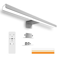 1 x RAW Customer Returns Karrong LED mirror light bathroom with switch 12W 1200LM 40cm 6000K stainless steel mirror lamp IP44 waterproof no flickering bathroom lamp neutral white warm white bathroom mirror light with remote control - RRP €36.29