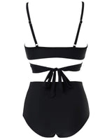 1 x RAW Customer Returns Jarseila Women s Swimwear Two Piece Elegant Swimwear Women Push Up Padded Bikini Bra High Waist Bikini Bottom Beachwear, Black, L - RRP €29.99