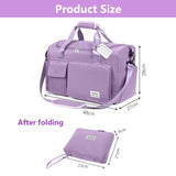 1 x RAW Customer Returns Flintronic Travel Bag, Lightweight Waterproof Travel Bag, Large Weekend Bag, Shoulder Bags for Gym Sports Shopping with 1 Luggage Tag -Purple - RRP €19.86