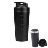 1 x Brand New GRGE 750ML stainless steel shaker bottle, leak-proof, sports water cup, protein shaker stainless steel, protein shaker bottle, for protein powder, milkshakes, coffee, diet and fitness cup black  - RRP €19.81