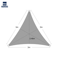 1 x RAW Customer Returns HAIKUS Triangle Sail Awning 3x3x3 m, Triangle Shade Sail 3x3x3m HDPE, Breathable, Resistant to 98 UV Rays for Outdoor, Patio, Garden, Terraces White  - RRP €22.61