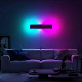 1 x RAW Customer Returns QJUZO RGB Gaming Wall Light 40cm LED Wall Lamp Indoor with Remote Control, Colorful Dimmable Lighting for Living Room Bedroom Children s Room Gaming Room - RRP €43.36