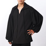 1 x RAW Customer Returns COSDREAMER Men s Pirate Shirt, Colonial Shirt, Renaissance, Poet Shirt, Blouse Black L  - RRP €31.37