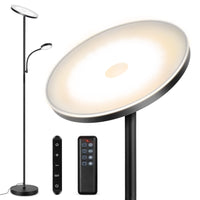 1 x RAW Customer Returns OUTON floor lamp LED dimmable with reading lamp, 27W 2400LM ceiling floodlight with 7W reading lamp, 4 color temperatures, remote control touch control, 1H timer, 178 cm floor lamp for living room, bedroom, office - RRP €73.4