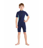 1 x RAW Customer Returns Summshall Wetsuit Kids, 2MM Neoprene Shorty Warming Swimsuits for Girls Boys Thermal Diving Suit Ultra Stretch Wetsuits for Water Sports - RRP €42.99