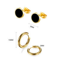 1 x RAW Customer Returns Epoch World 8 Pairs Stainless Steel Stud Earrings Men Gold Earrings for Men Women Stud Earrings Men Gold Earrings Women Hoop Earrings Stud Earrings Gold Men Earrings Cross Hanging Earrings Men Gold Hoop Earrings - RRP €15.19