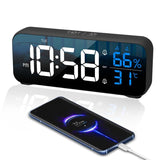 1 x RAW Customer Returns OWYELO Digital Alarm Clock, Digital Alarm Clock with LED Mirror, Snooze Mode, Children s Alarm Clock with 5 Brightness Levels, 12 24 Hours, 5 Alarm Modes Are Adjustable, USB Charging Port, Black - RRP €19.99