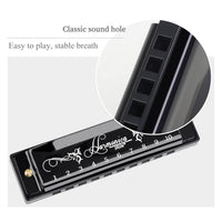 1 x RAW Customer Returns OriGlam Blues Harmonica Mouth Organ, Diatonic Blues Harmonica Key of C, 10 Holes 20 Notes Blues Harp Mouth Organ Harmonica Black  - RRP €25.2