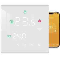 1 x RAW Customer Returns Beok Thermostat Heating Smart, Underfloor Heating for Hot Water Preparation Programmable Room Thermostat Digital LCD Compatible with Alexa, Google Home 3A TGW60W-WIFI-WP White - RRP €44.36