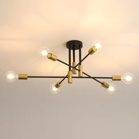 1 x RAW Customer Returns DAXGD Industrial Living Room Chandelier, Vintage Ceiling Light E27, Ceiling Lamp for Bedroom Living Room Kitchen, 180 Adjustable Angle Diameter 72CM - RRP €38.8