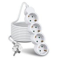 1 x RAW Customer Returns EXTRASTAR 1.5 Meter Extension Power Strip with 4 Plugs, 4 Outlets Extension Power Strip for Home, Office and Travel, White 1Pc - RRP €16.2